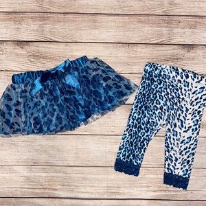 Like New Teal Leopard Pants and Skit